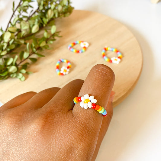 Rainbow Daisy Ring