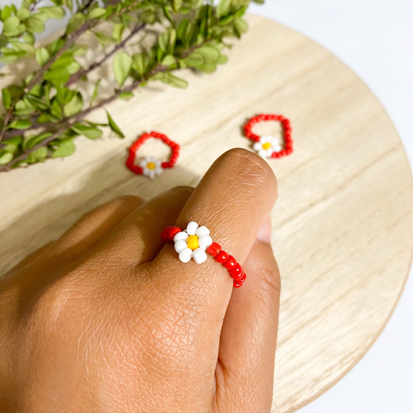Red Daisy Ring
