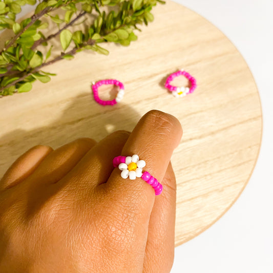 Hot Pink Daisy Ring