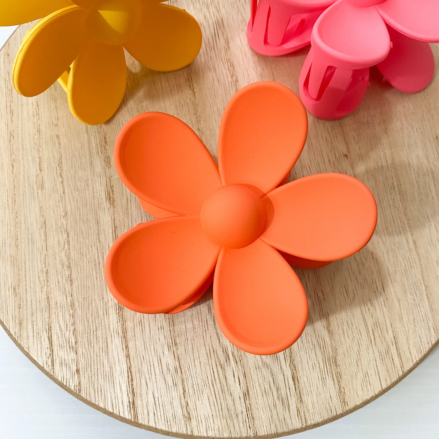 Orange Flower Claw Clip-Large