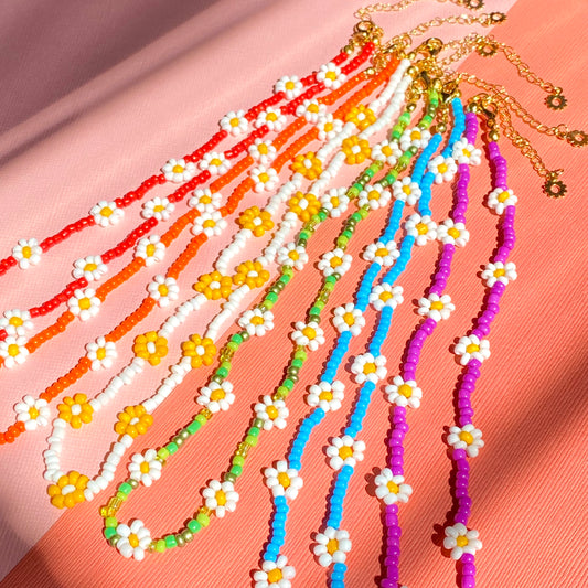 Rainbow Daisy Necklaces