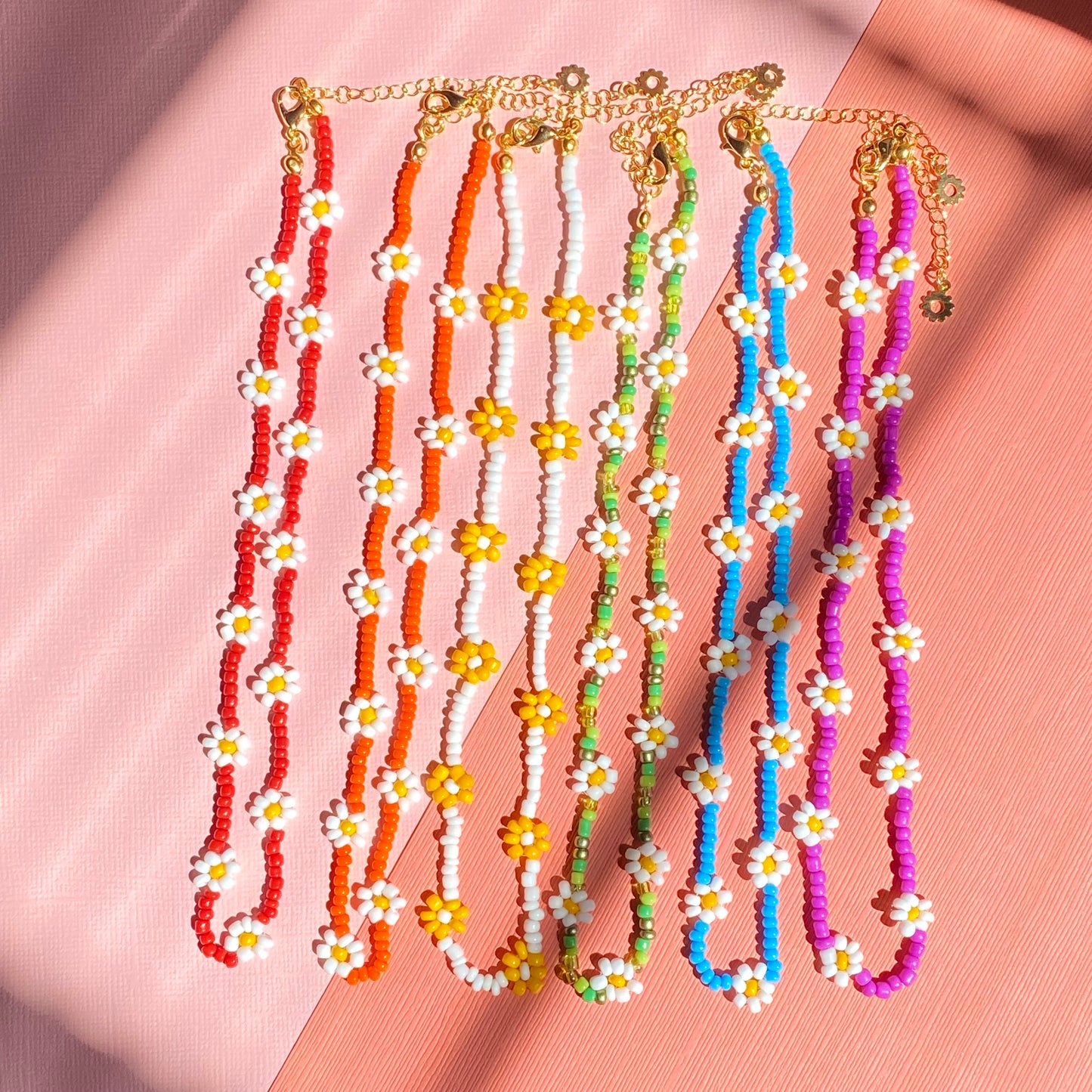 Rainbow Daisy Necklaces