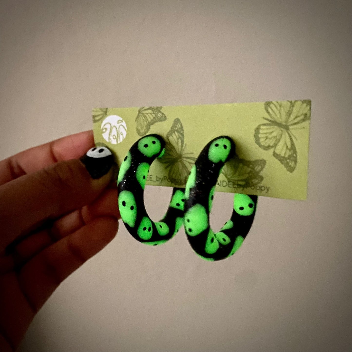 Glow in The Dark Ghosties Hoops