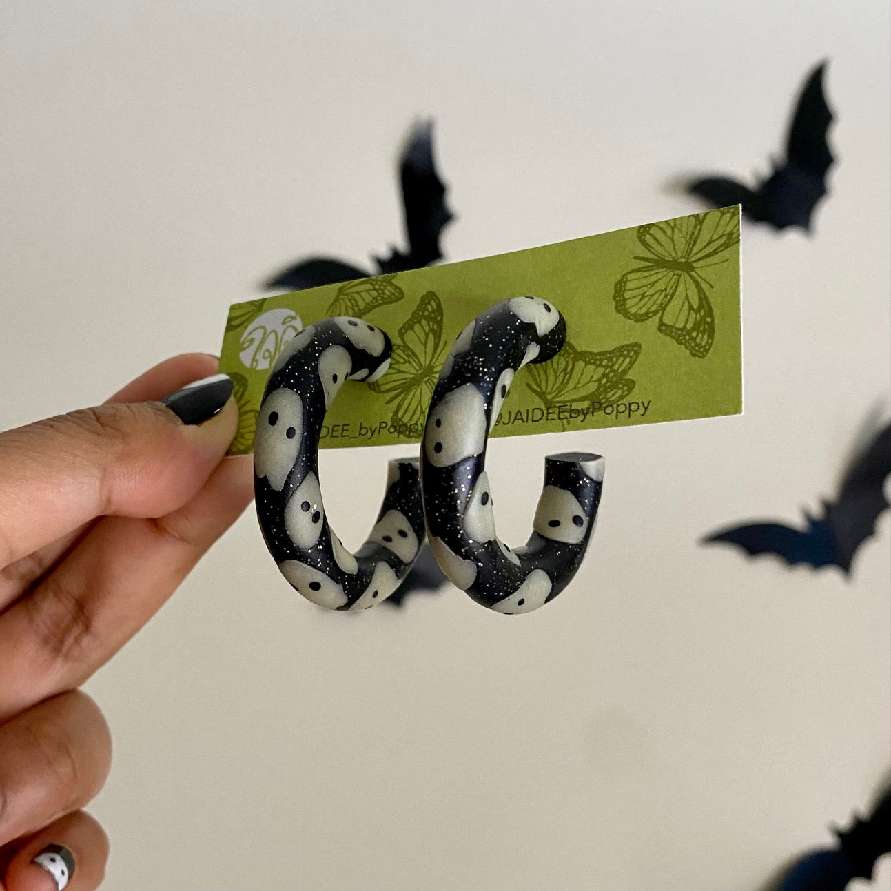 Glow in The Dark Ghosties Hoops