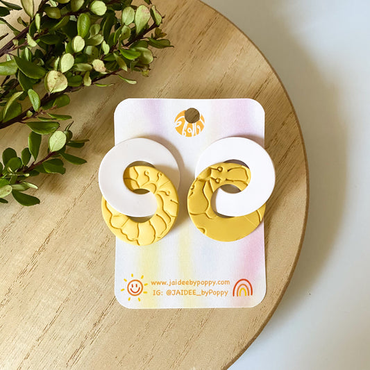 Yellow Floral Chain Earrings