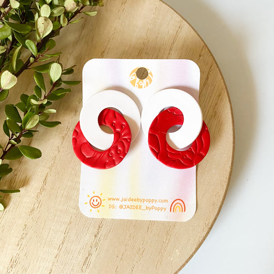 Cherry Red Chain Earrings