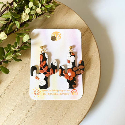 Floral Cactus Earrings