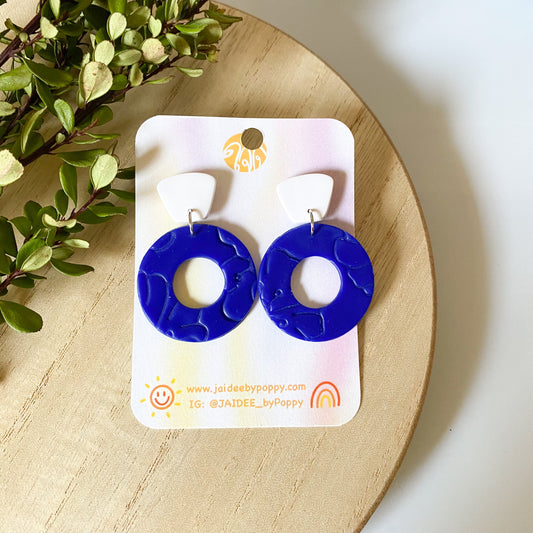Ultramarine Blue Floral Earrings