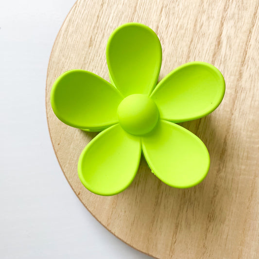 Green Flower Claw Clip-Large