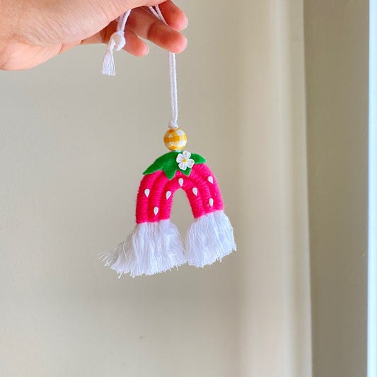 Pink Strawberry Car Charm